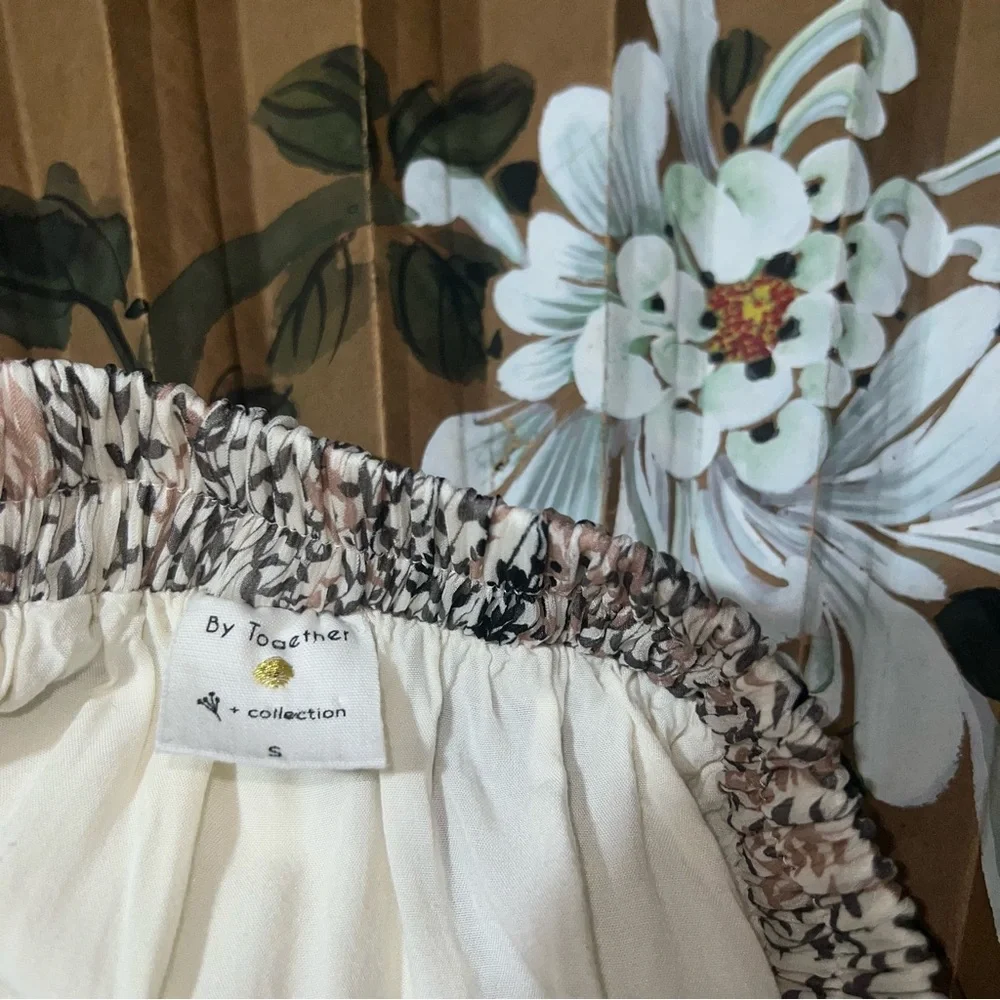 BY TOGETHER WOMEN'S IVORY FLORAL PRINT SKIRT - Picture 16 of 16